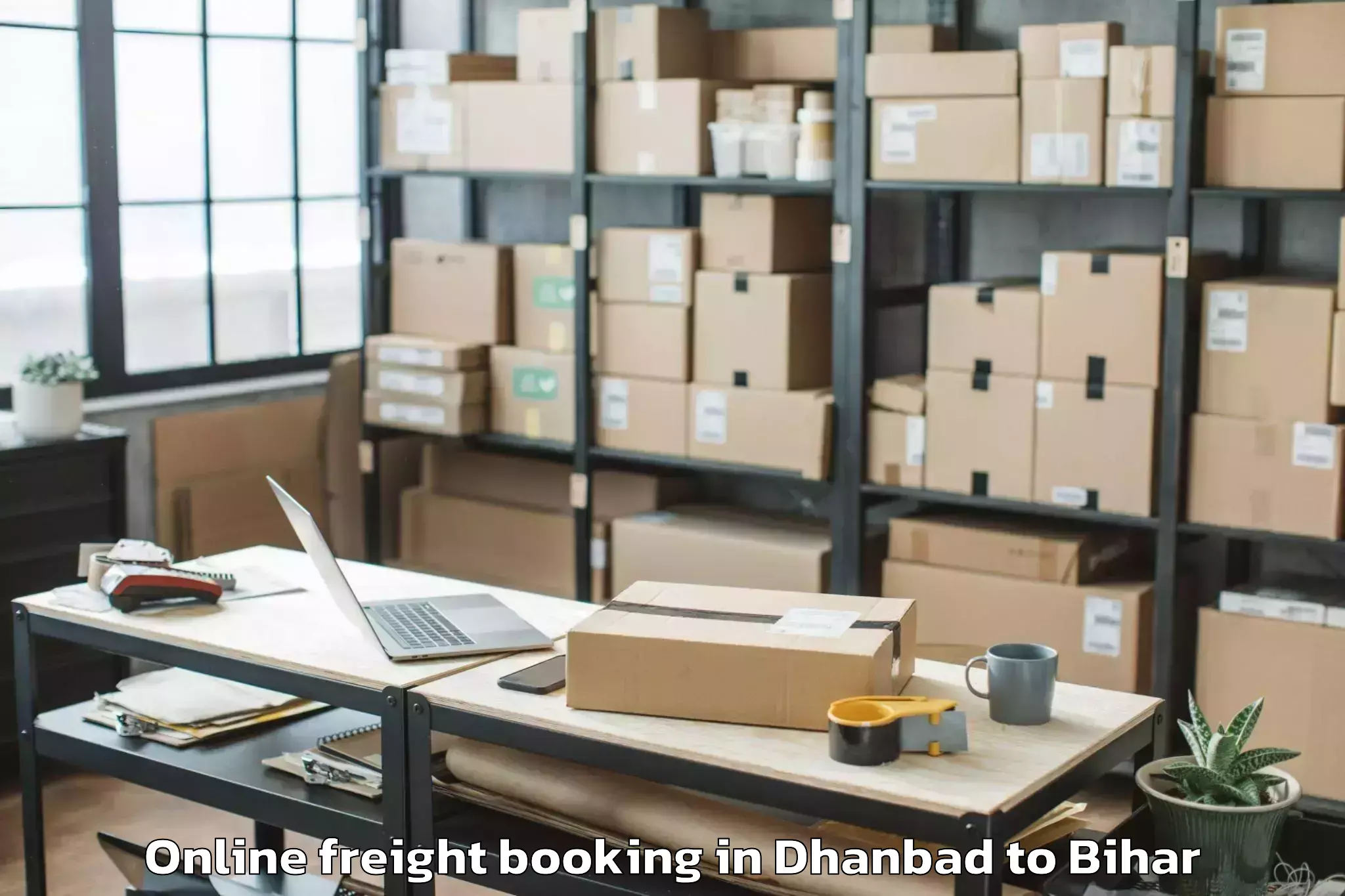 Trusted Dhanbad to Chanpatia Online Freight Booking